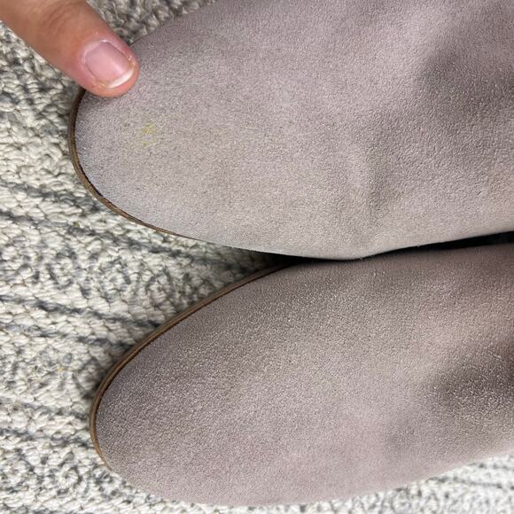 Sam Edelman, Putnam Taupe Suede Booties, Colorful Woven Back, Boho Western Ankle - Picture 8 of 11